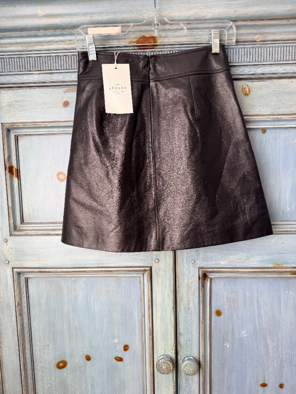 Sezane Neki Black Leather Skirt Size 34 NWT - Picture 5 of 7